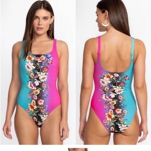 ⭐️Johnny Was ombré tank one-piece swim suit size XS color multi NWT